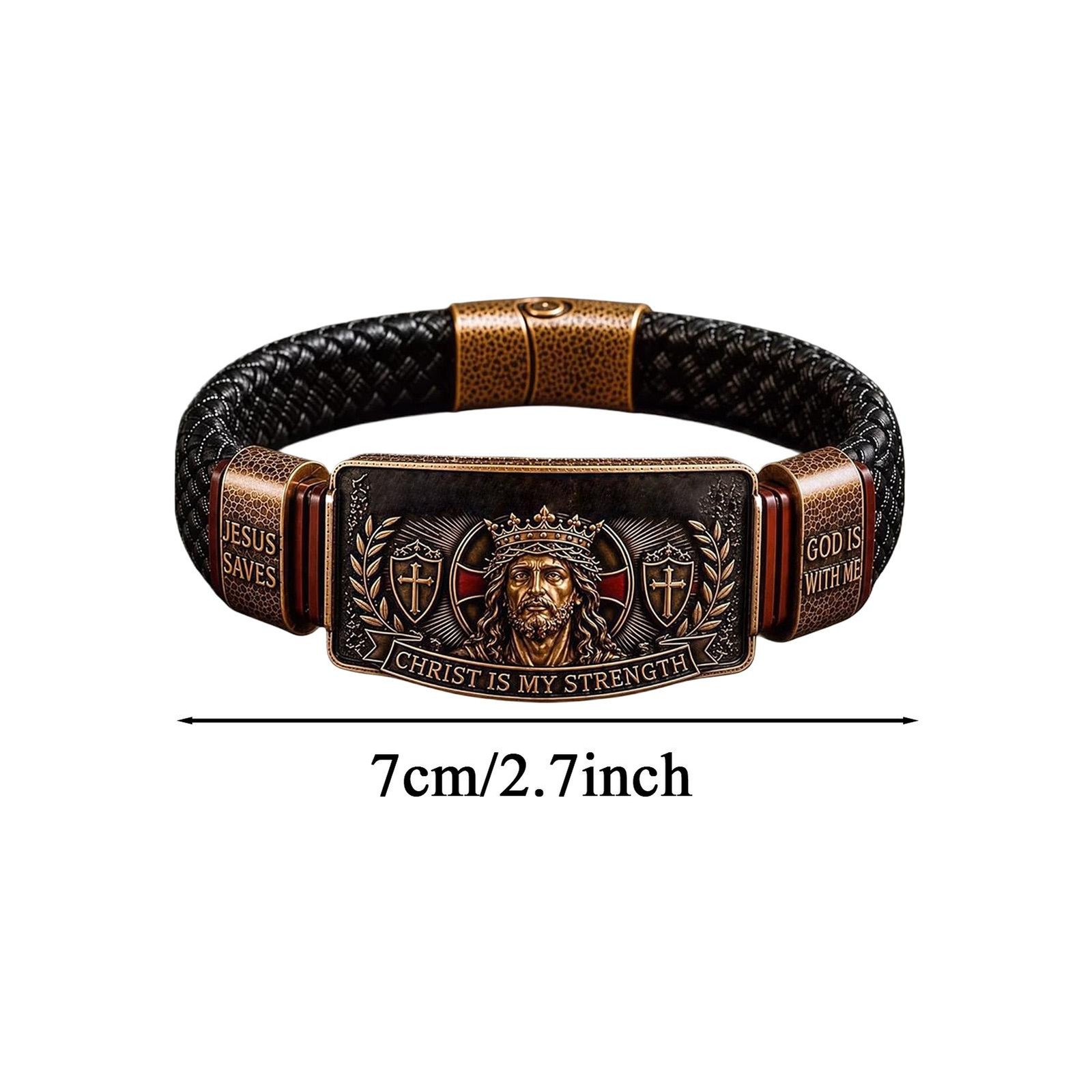 King of Kings Religious Bracelet, Adjustable Inspirational Wristband for Men