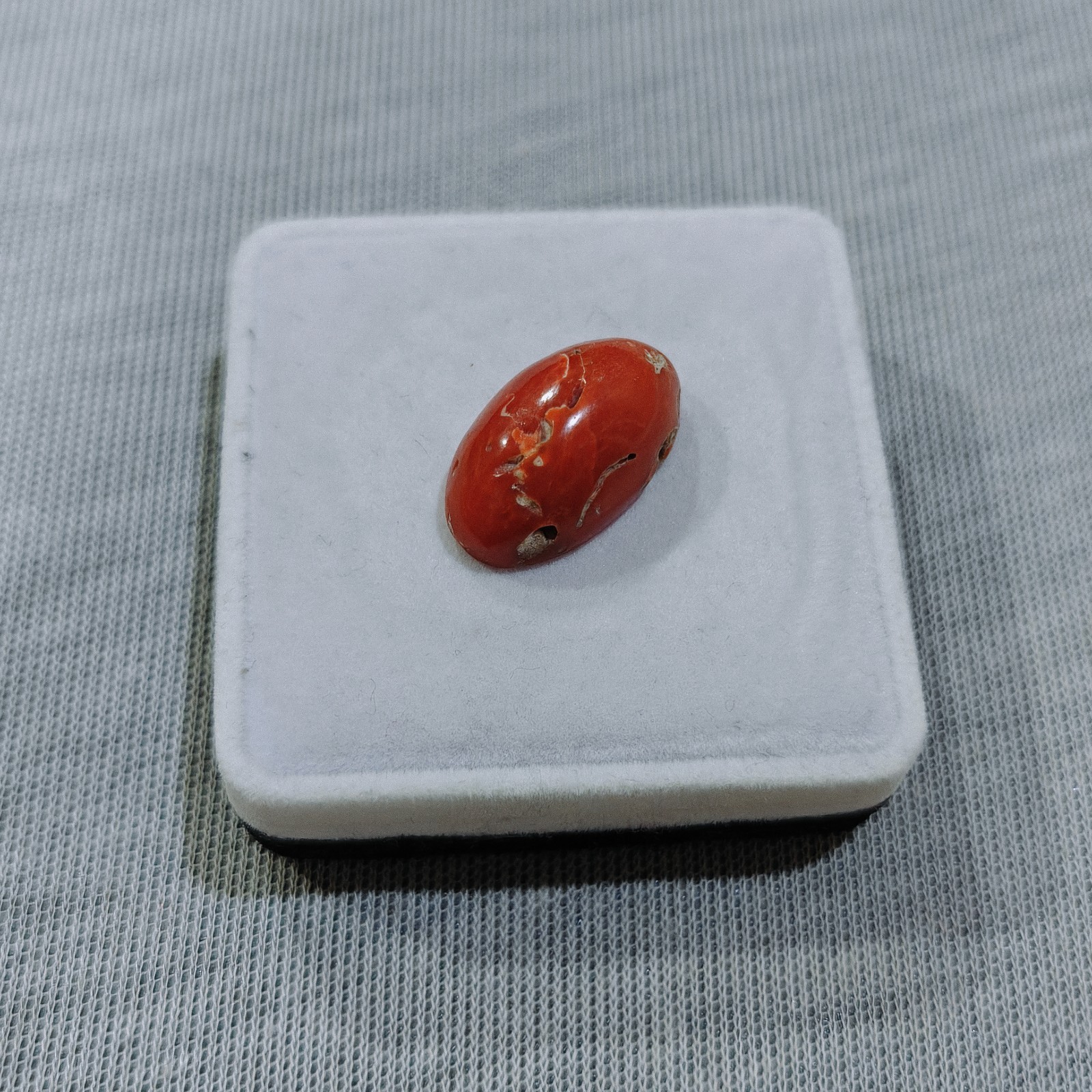Vintage Natural Italian Coral Oval Cabochon Loose Gemstone Jewelry Making Stone