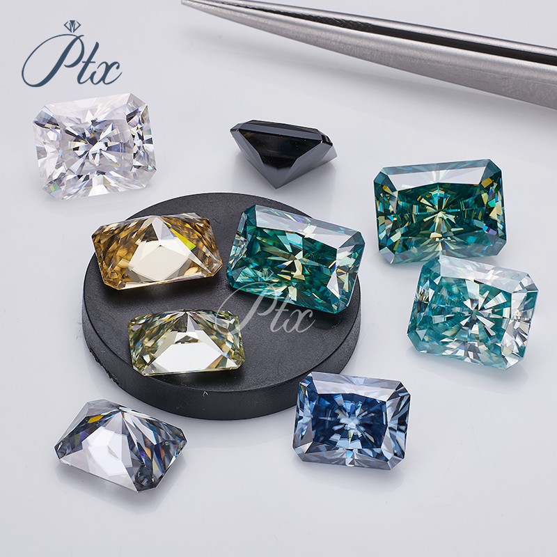 White D Color Loose Moissanite Stone Brilliant Radiant Cut VVS1 With Certificate