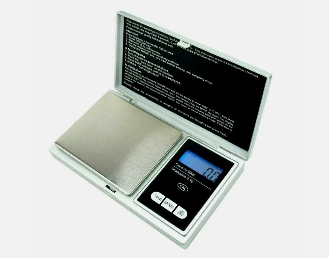 500g x 0.1g Digital Pocket Scale .1g Precision – portable – Silver/Black – CS500