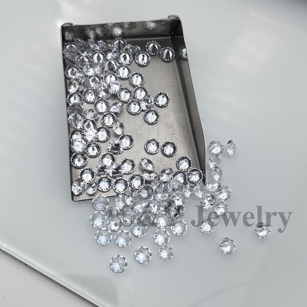Batch 1000pcs Exquisite Round Shaped White Loose Cubic Zirconia for Jewelry