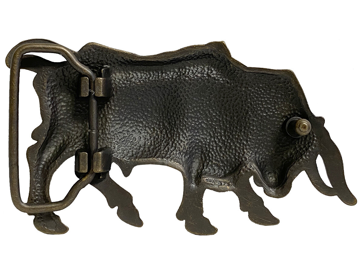 Western Buckle Antique Copper Lady Bull Copper Engraved Buckle Fits 1-1/2″ wide