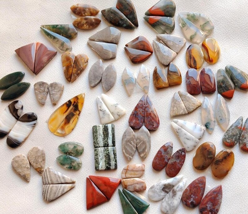 Natural Mix Gemstone Matched Pair Cabochon Mix Loose Gemstone Wholesale Lot