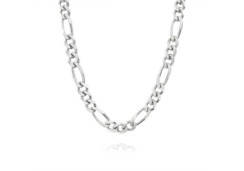 Verona Jewelers Sterling Silver 925 Italian 7MM Figaro Link Chain Necklace