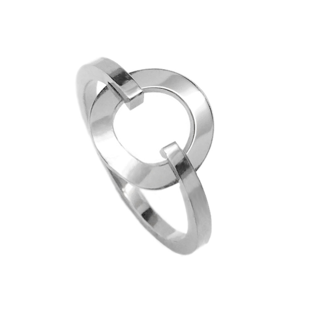 Simple Stainless Steel Open Circle Eternity Ring for Women by Loralyn Designs