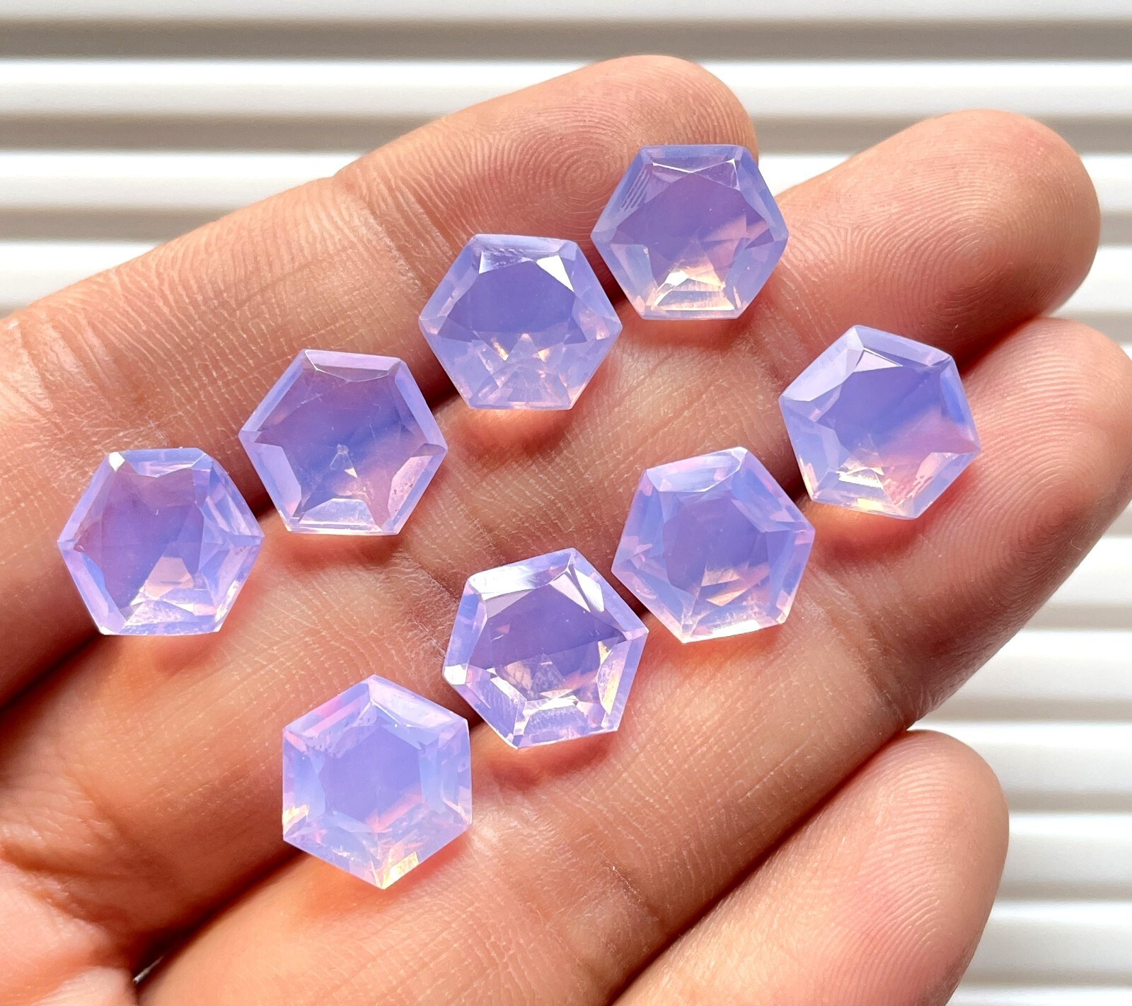 Beautiful Lavender Quartz Faceted Cut Hexagon Gemstone, Wholesale Loose Gemstone