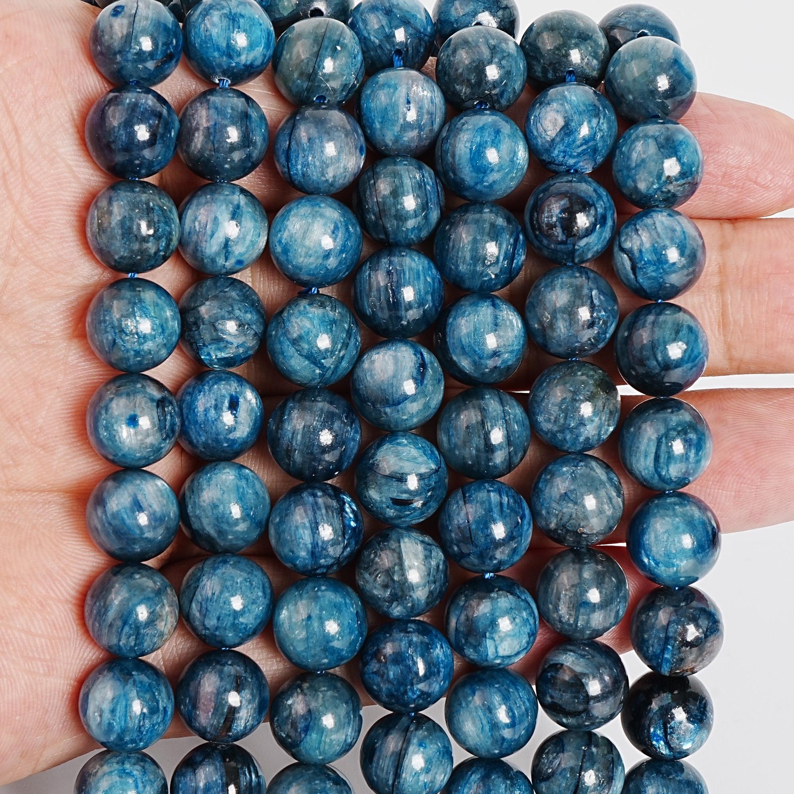 Blue Kyanite Smooth Round A Gemstone Loose Beads 7MM 8MM 9MM 10MM 11MM 12MM