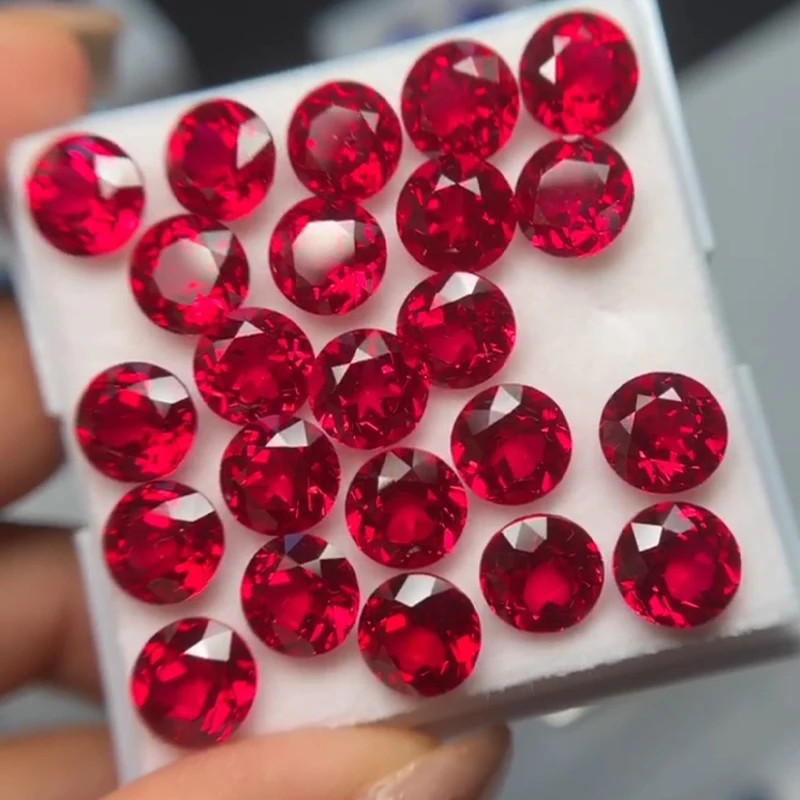 Pigeon Blood Red Lab Grown Ruby Loose Stones AGL Certificate for Jewelry Making