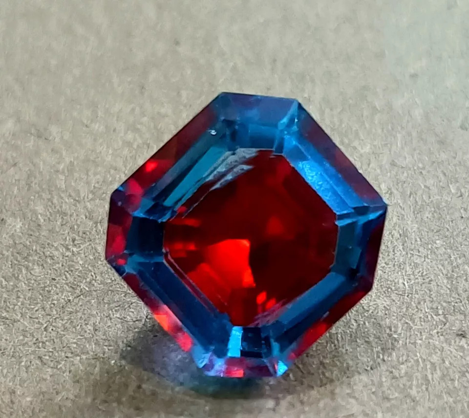 Natural Bi-Color Pitambari Sapphire 11 Ct Asscher Cut Certified Loose Gemstone