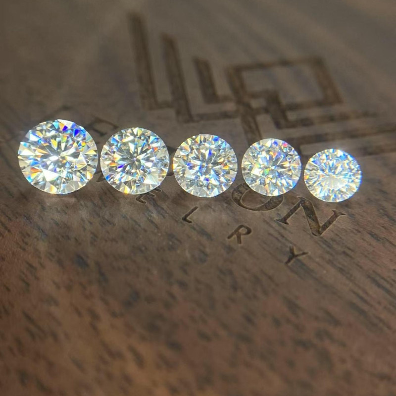 0.1-5ct GRA Certified D Color Loose Moissanite VVS1 Round Cut for Jewelry Making