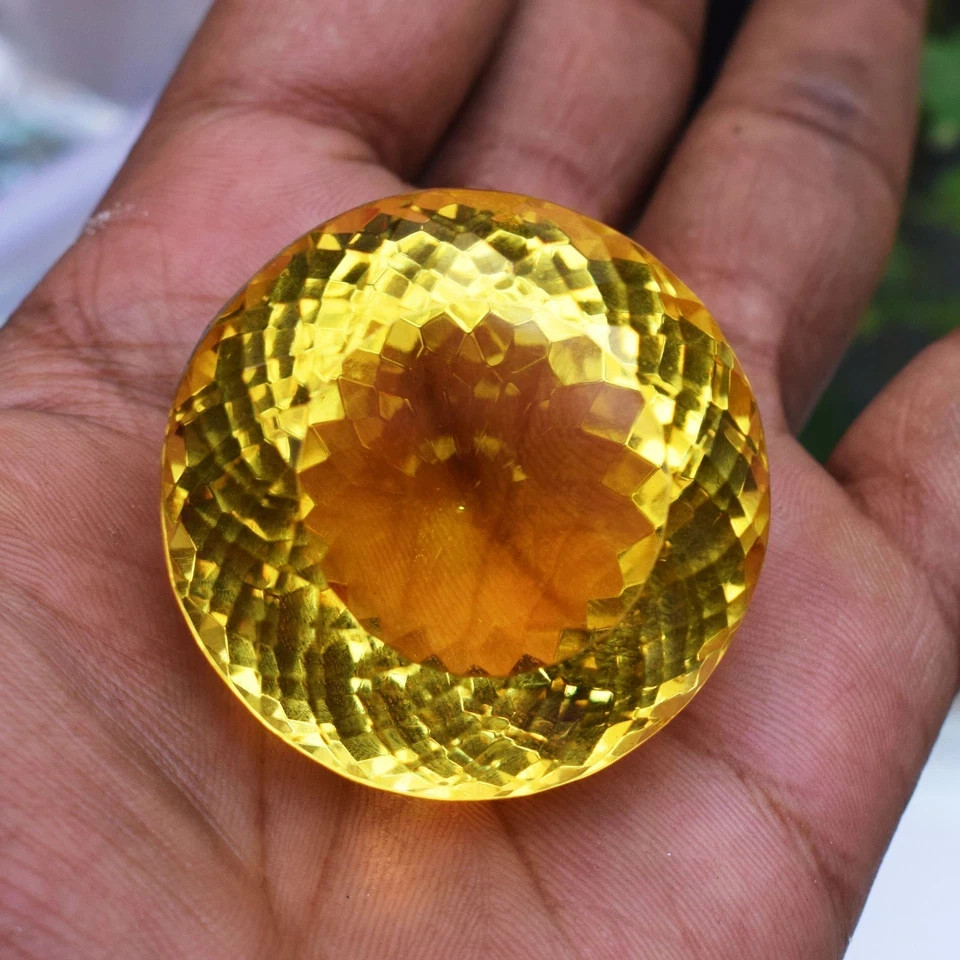 426.50 CT Flawless Yellow Topaz Round Faceted Cut Certified Loose Gemstone