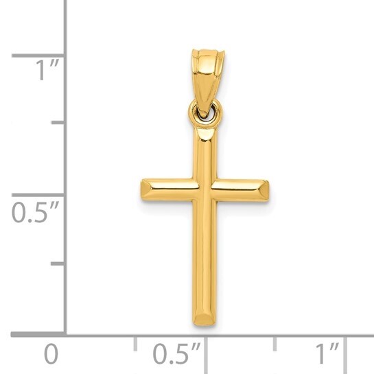10K Real Gold Cross Pendant, 19mm/0.74 Inches Small 10k Gold Cross Charm- C1344