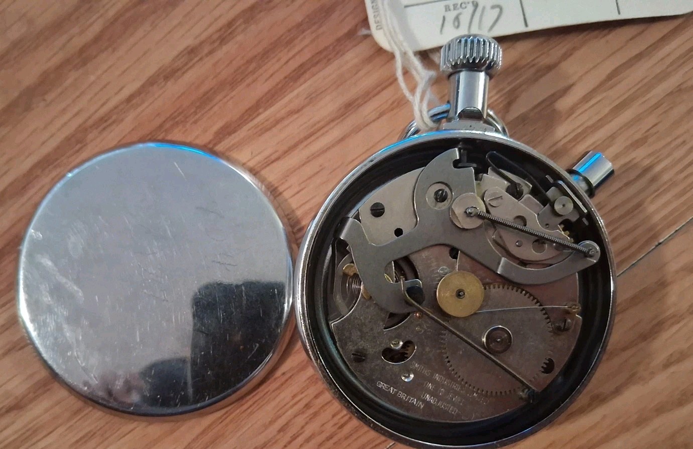 WWII ERA STOPWATCH SMITHS 1940-60S NOT WORKING 1/5 JEWELLED MADE GREAT BRITAIN