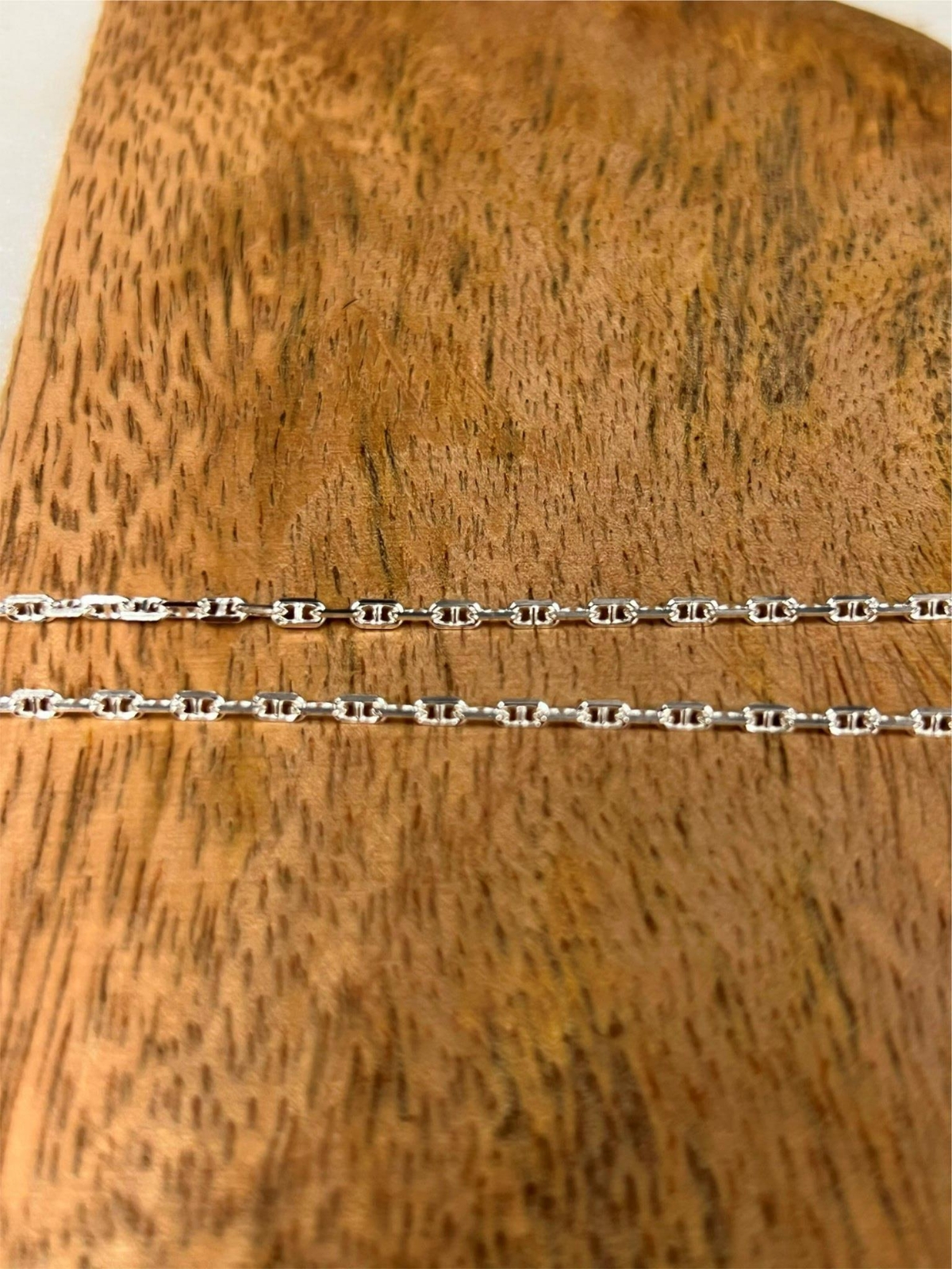 925 Sterling Silver 2mm Anchor Mariner Link Adjustable Chain Necklace 24″