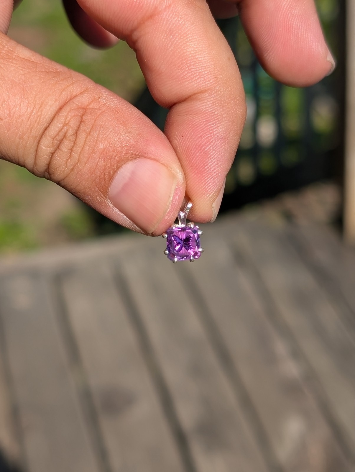 USA seller 2.17 ct 6.7mm square Amethyst Butterfly facet gemstone