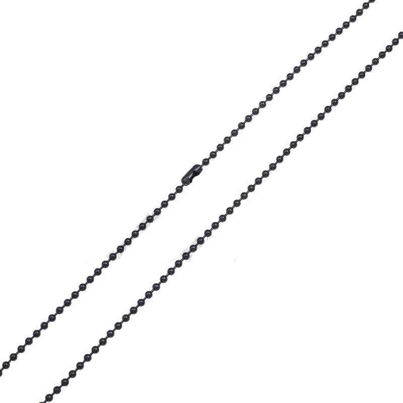 Wholesale 1.5-12mm Black Stainless Steel Bead Ball Chain Necklace Men Women