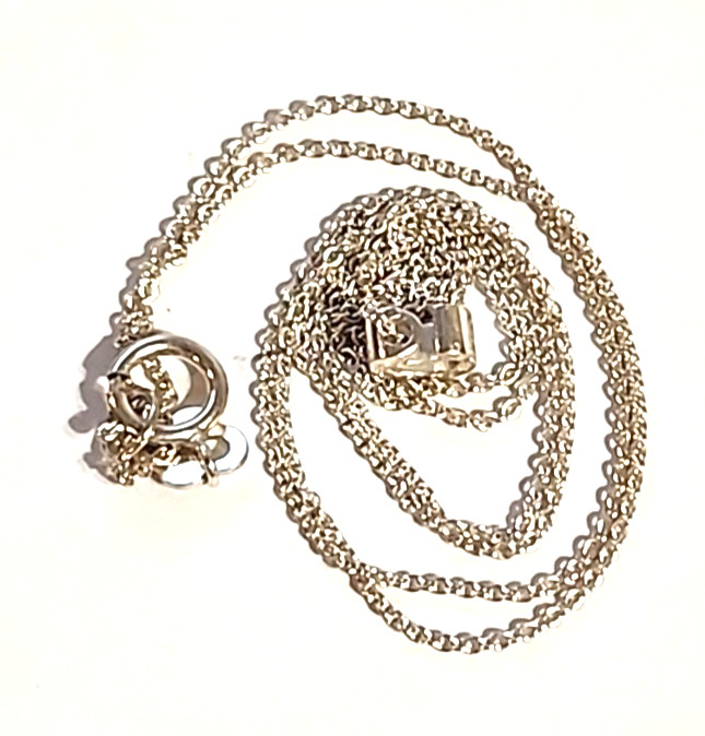 sterling silver 925 necklace chain c pendant 17 inches minimalist