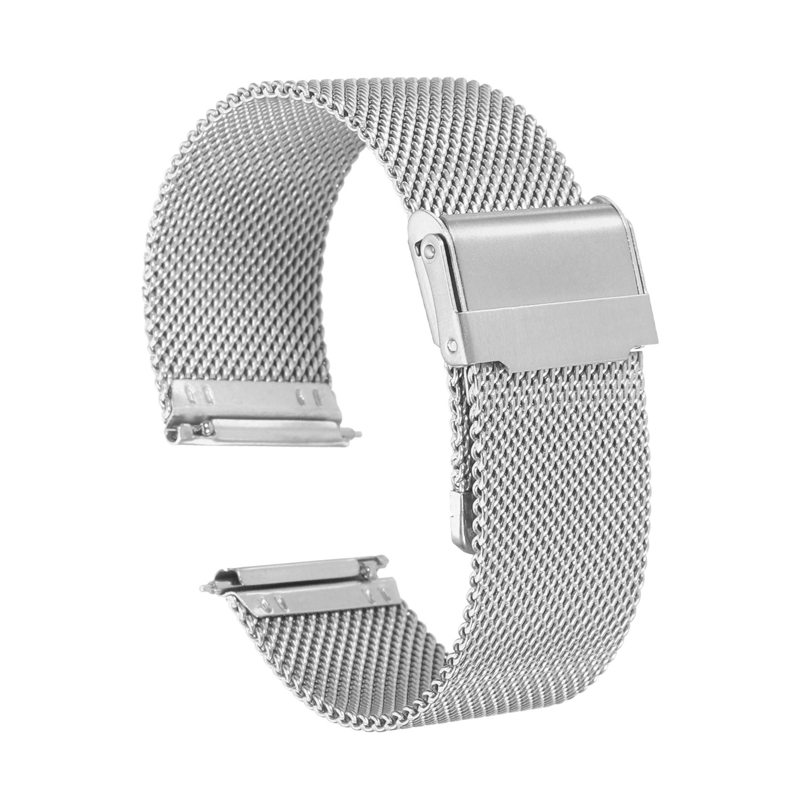 316L Stainless Steel Mesh Watch Band 22mm Quick Release Adjust Strap, Silver