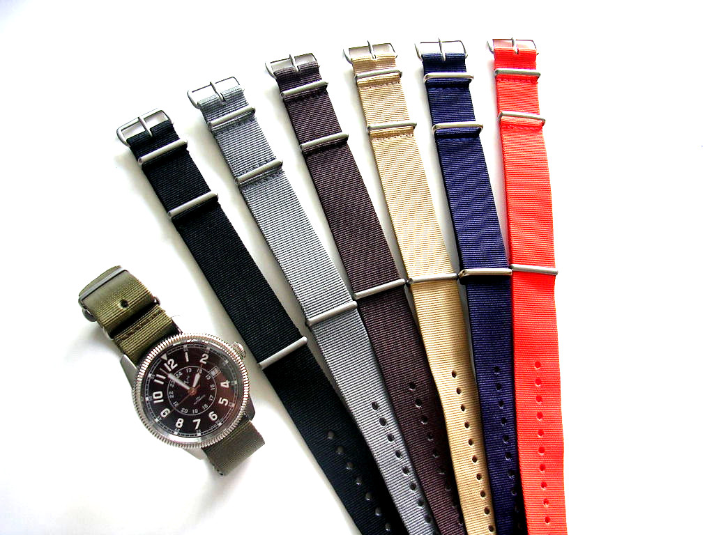 24mm Black NATO G10 Nylon Military watch band strap Bonded IW SUISSE 18 20 22mm