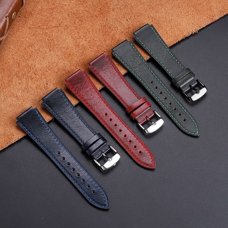 For Casio AE-1200 AE-1300 Genuine Leather Watchband Retro Burst Pattern Strap 18