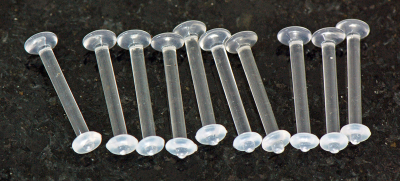 10 Pc 12g 5/8″ Acrylic tongue rings tongue retainers w/ clear o rings no metal