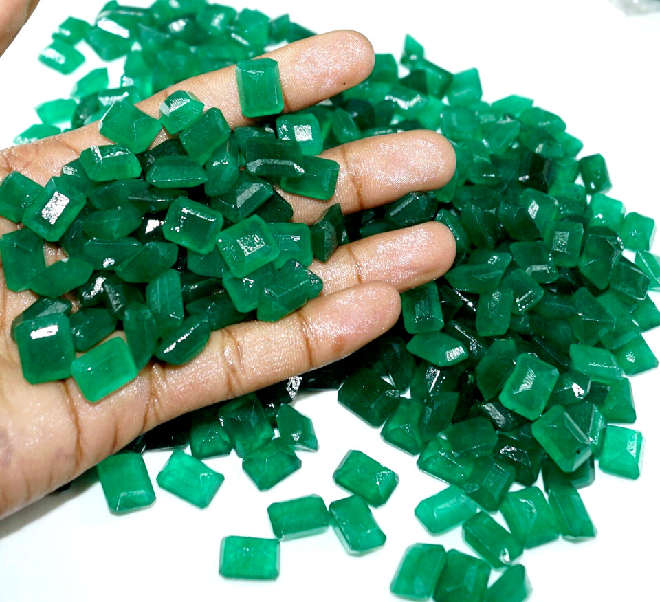 200 Ct+ Natural Certified Emerald Cut Colombian Green Emerald Lot Loose Gemstone