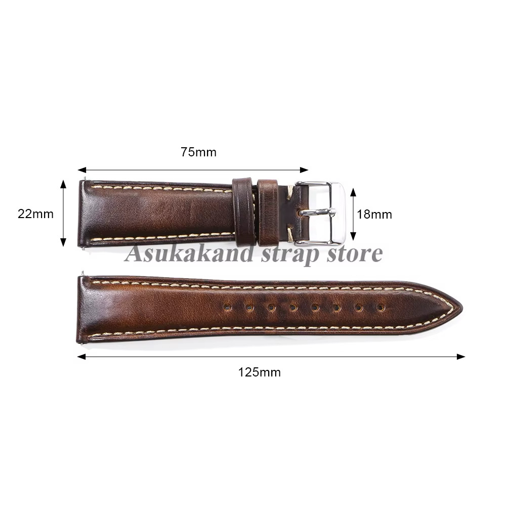 18mm 19mm 20mm 21mm 22mm Men’s Genuine Leather Watch Strap Band Quick Release