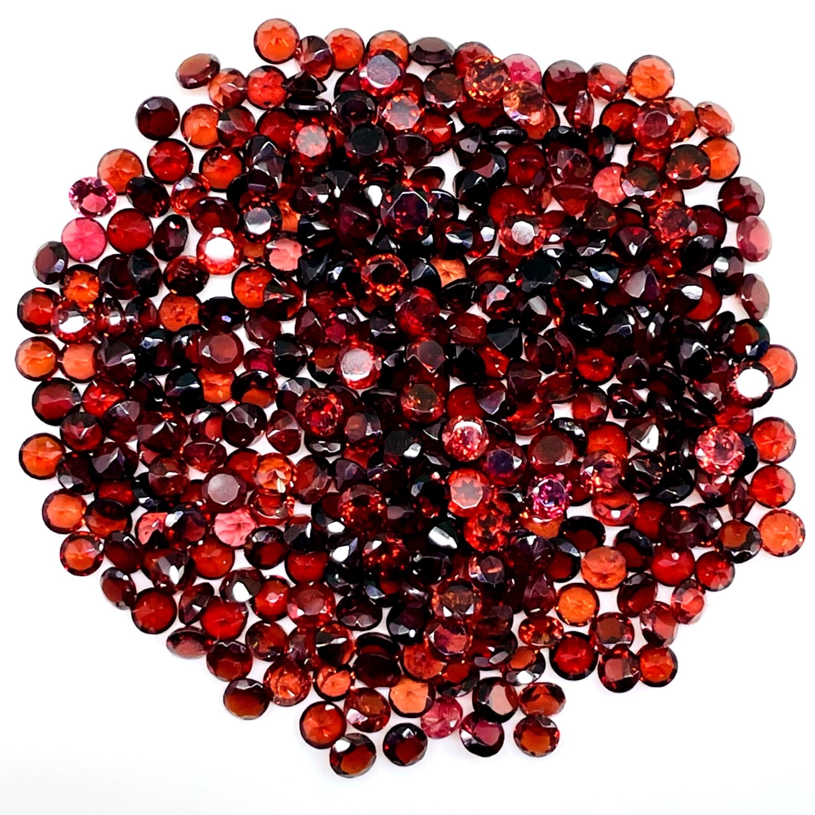 50 Pcs Natural Mozambique Garnet 4mm Round Cut Loose Untreated Gemstones Lot