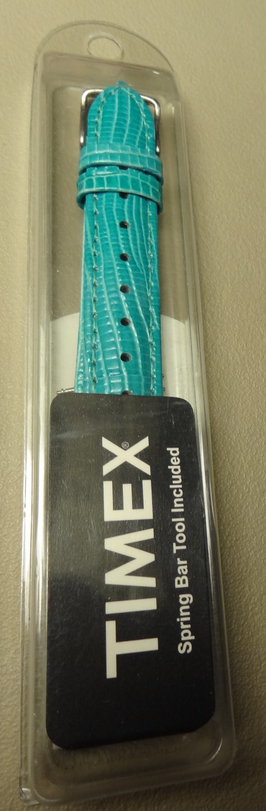 New 16mm Regular Ladies Timex Padded Aquamarine Watch Band with Change Tool