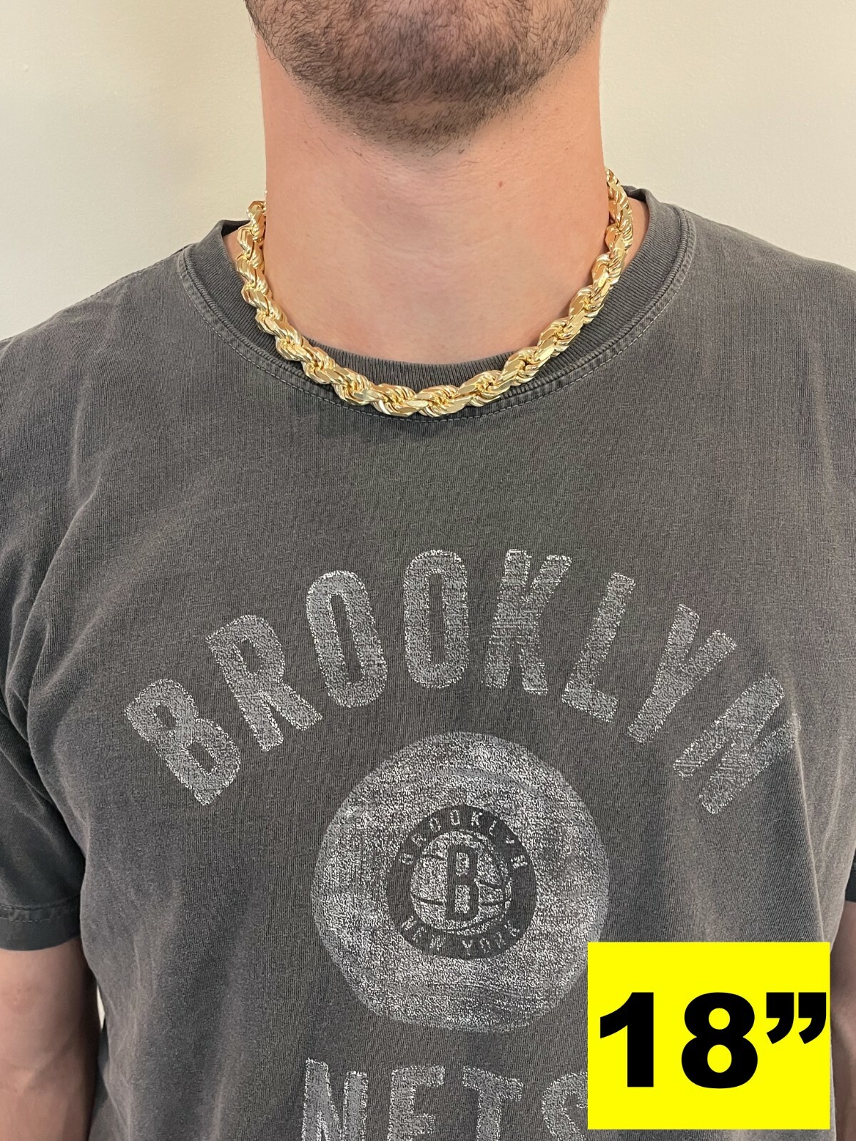 10mm Thick Mens Rope Chain 14k Gold Over Real Solid 925 Sterling Silver Necklace