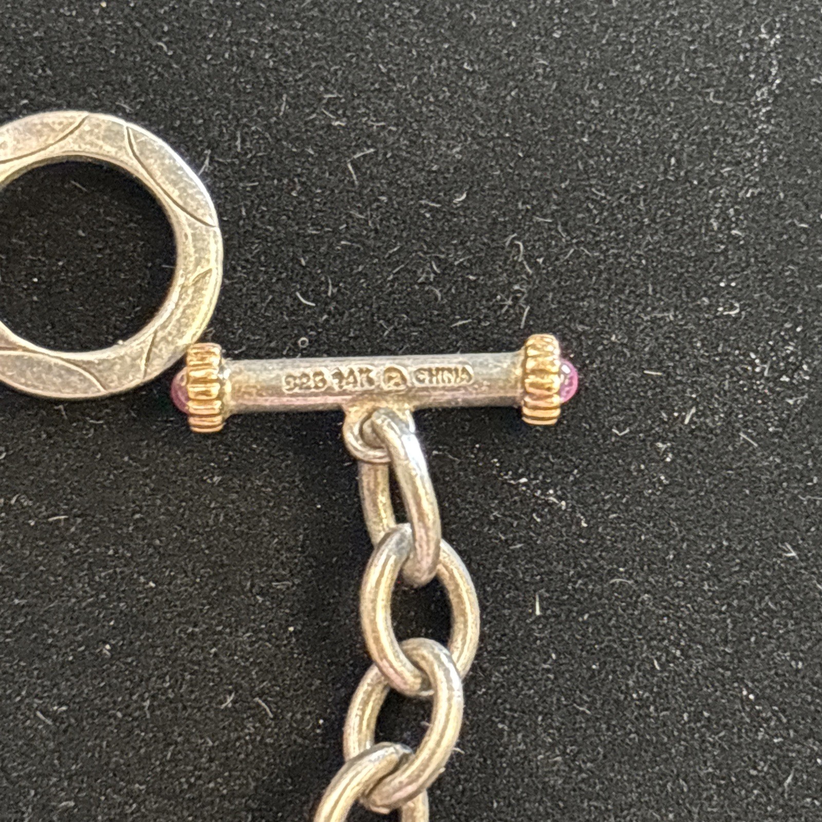 Prime Art & Jewelry Silver 14k Yellow Gold Cross Charm Toggle Bracelet – .81