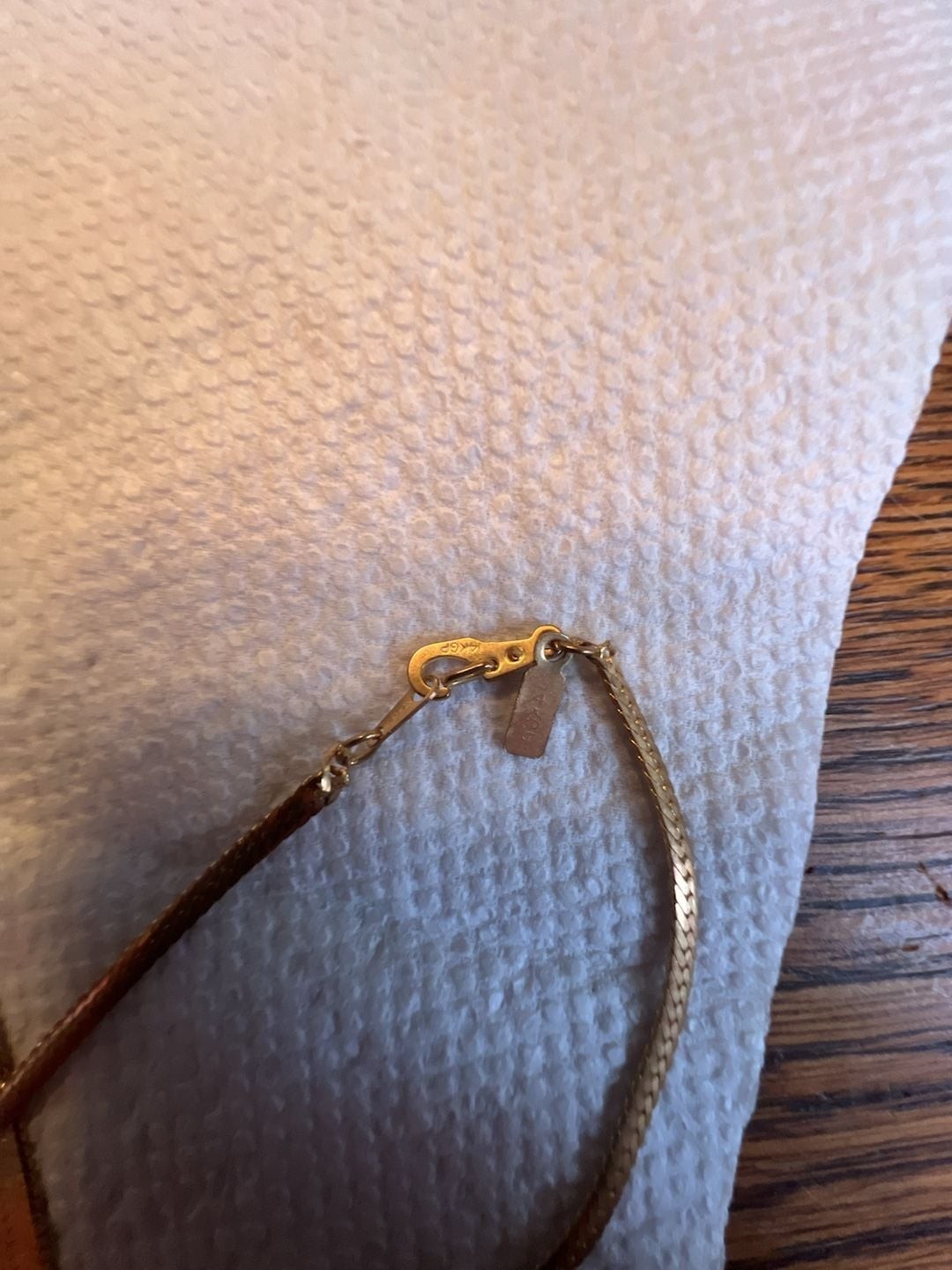 Vintage 14K Gold Plated Herringbone Chain Necklace