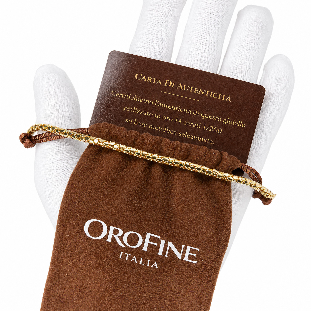 Italian 1/200 14K Yellow Gold Snake Serpentine Herringbone Bracelet Chain