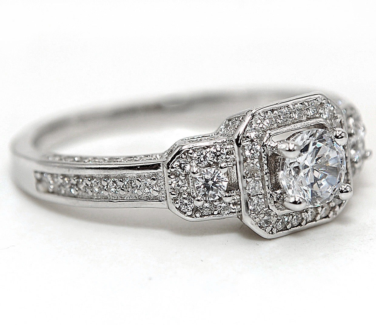 2CT Heat Treated Moissanite 925 Sterling Silver Ring Jewelry Sz 6,7,8,9 MB2