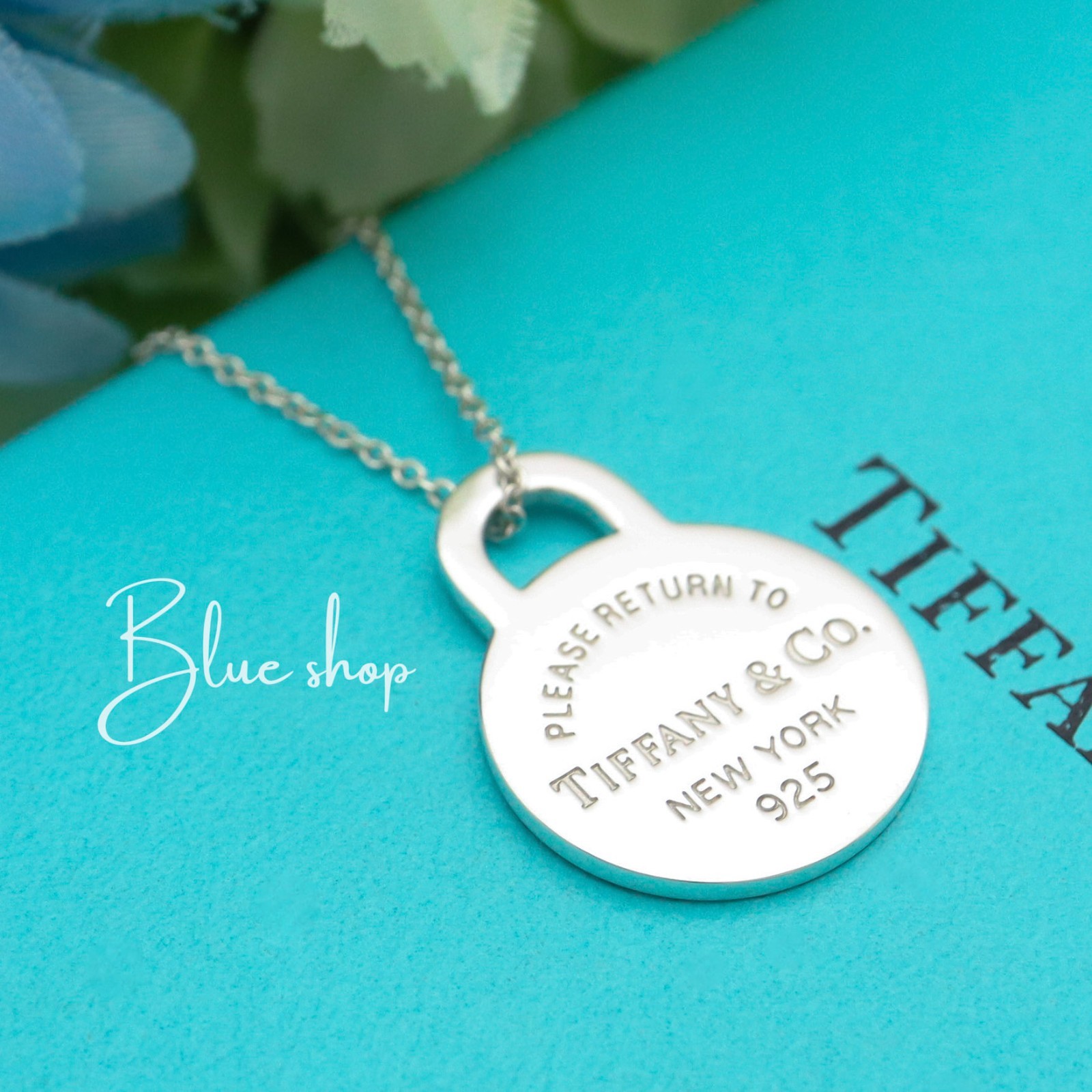 Tiffany & Co. Return to Round Tag Pendant Necklace 16″ Sterling Silver 925