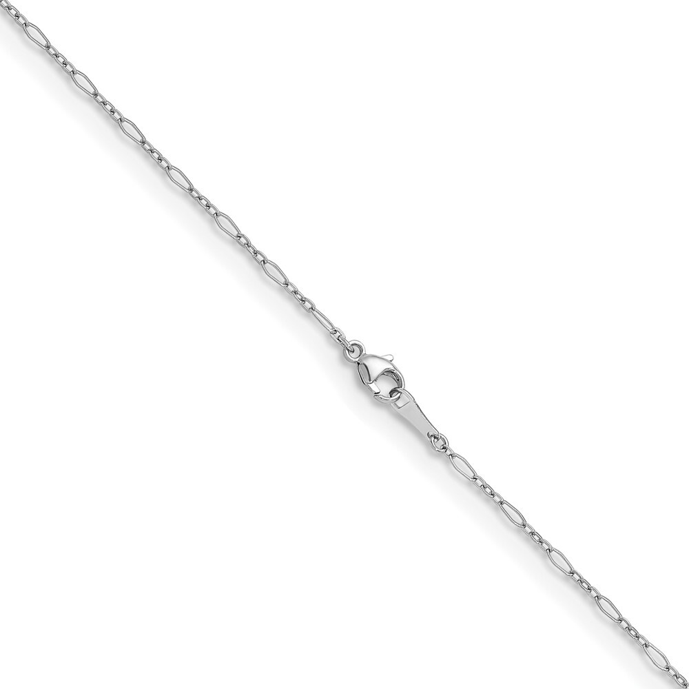 Platinum Polished & Diamond-cut 2.4mm Solid Oval Link Chain Necklace 18″- 3.59g