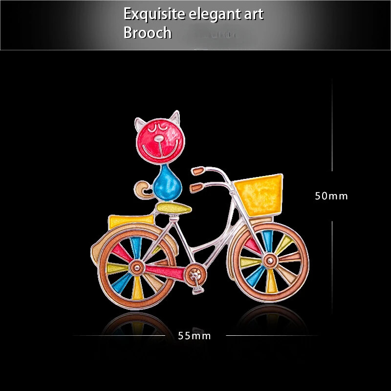 fashion cat bicycle brooch women’s clothing bag accessories