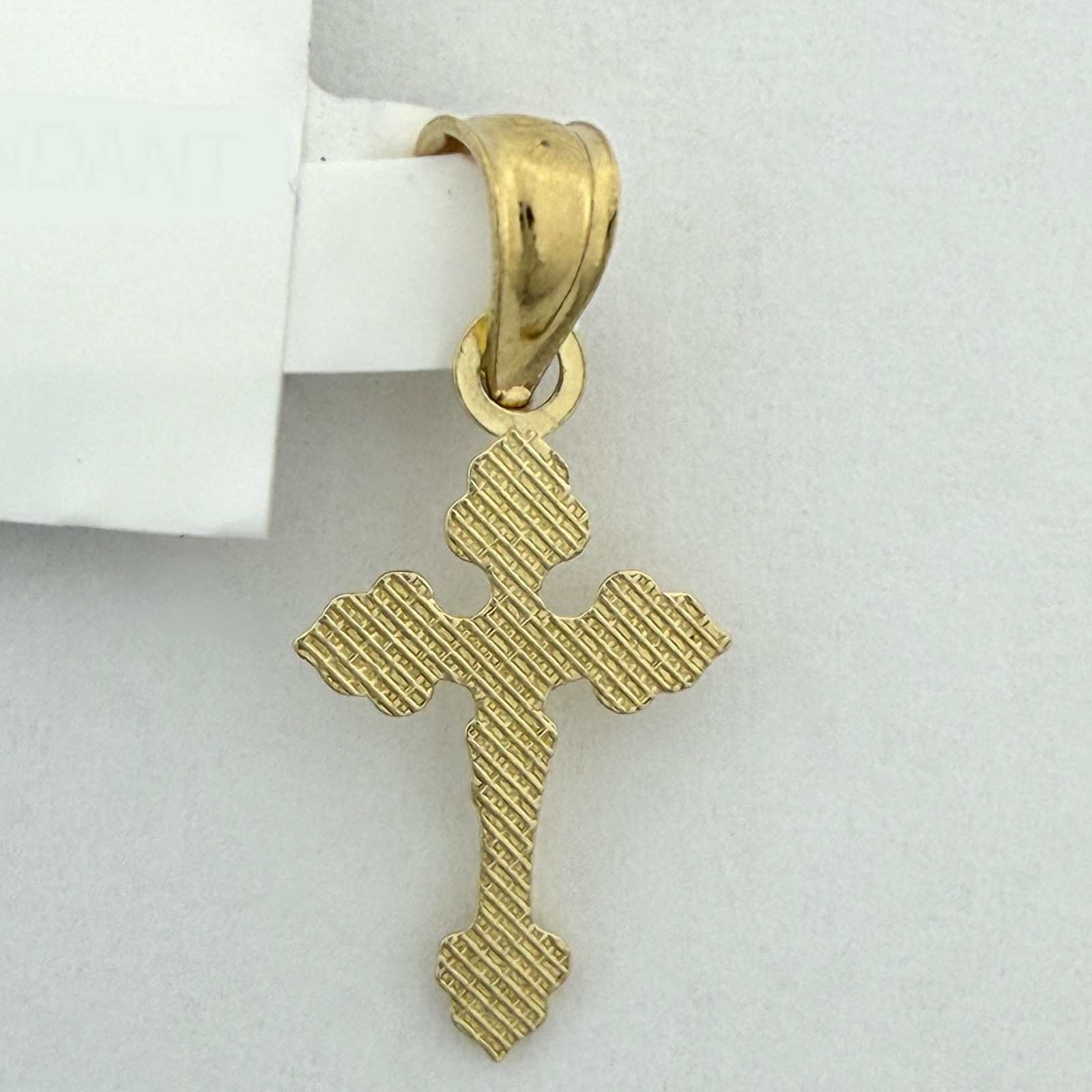 10k Yellow Gold Unisex Tiny Crucifix Cross Religious Charm Pendant