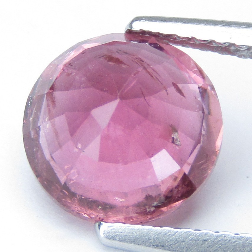 2.78Cts Genuine Natural Pink Tourmaline 8.7mm Round Step Cut Loose Gemstone