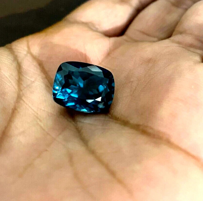 10.20 Ct Natural Fancy Green Montana Sapphire Cushion Loose Certified Gemstone