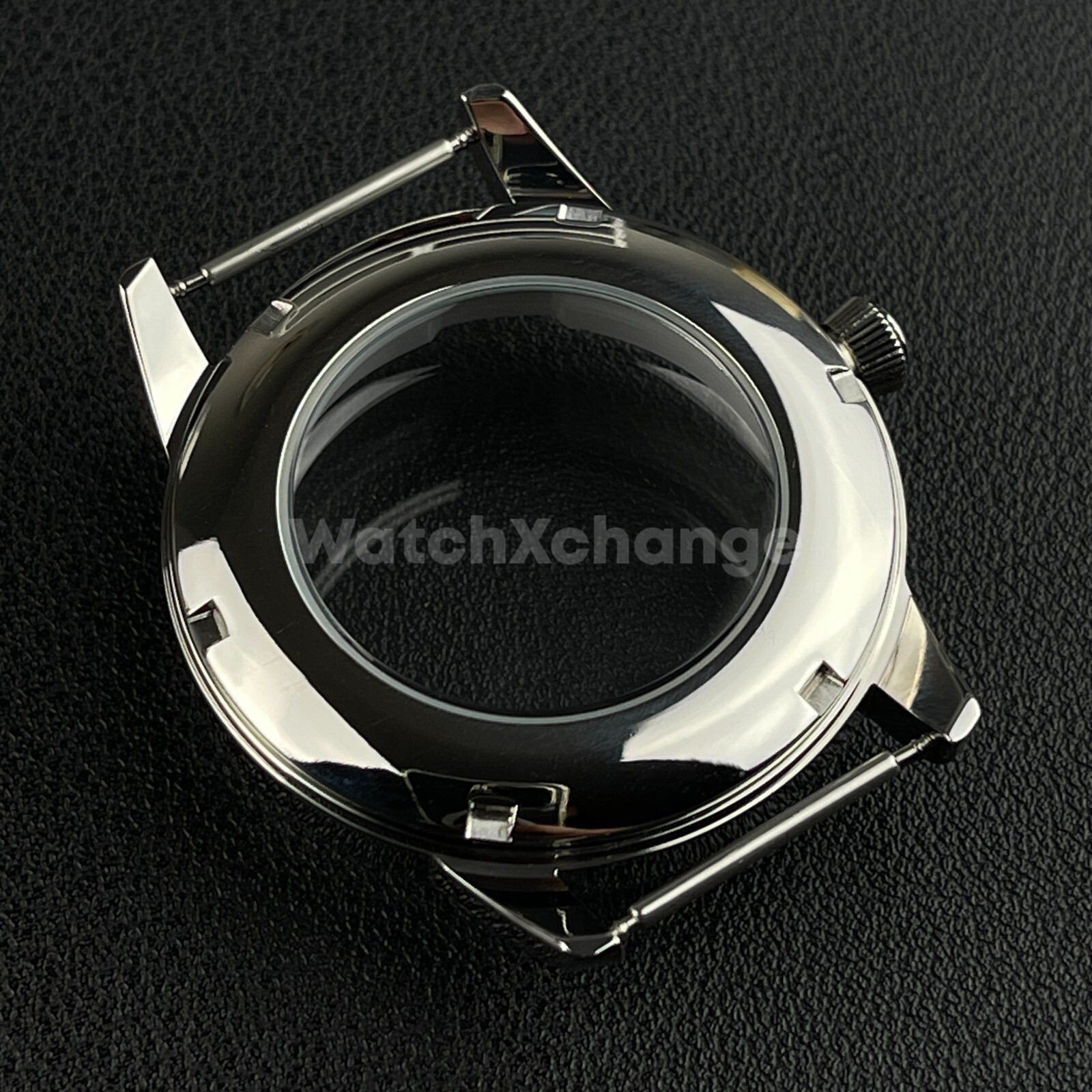 40mm Silver Cocktail Arched Glass Stainless Steel Watch Case For Seiko NH35 NH38