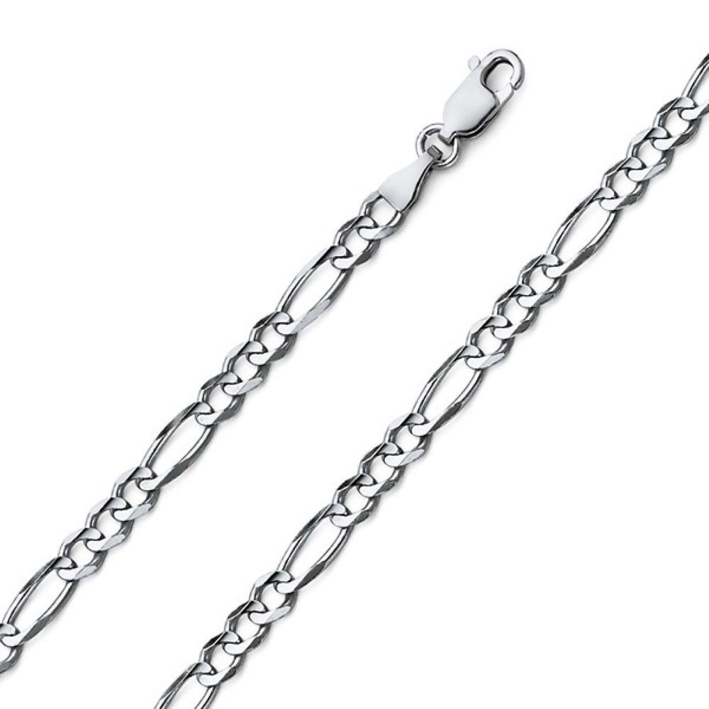 Verona Jewelers Sterling Silver 925 Italian 3MM Figaro Link Chain Necklace
