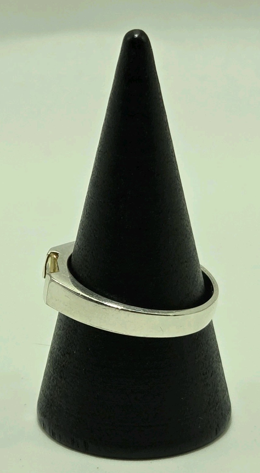VTG Signed NF 925 Thailand Sterling Silver Light Yellow Stone Size 7.75
