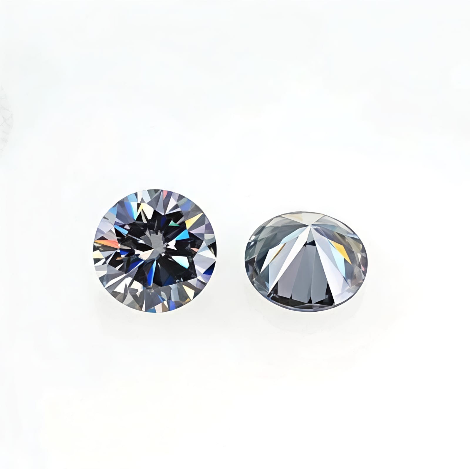 2Ct Pair Round Cut Fancy Black Color VVS1 Diamond Premium Quality gemstone 2 Pc