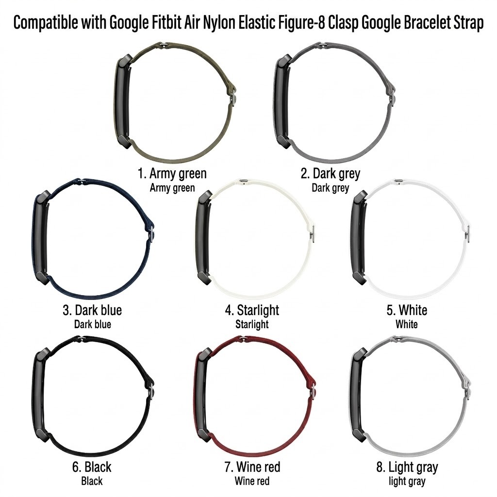 For Google Fitbit Air Adjustable Nylon Wristband Sports Loop Band Bracelet Strap