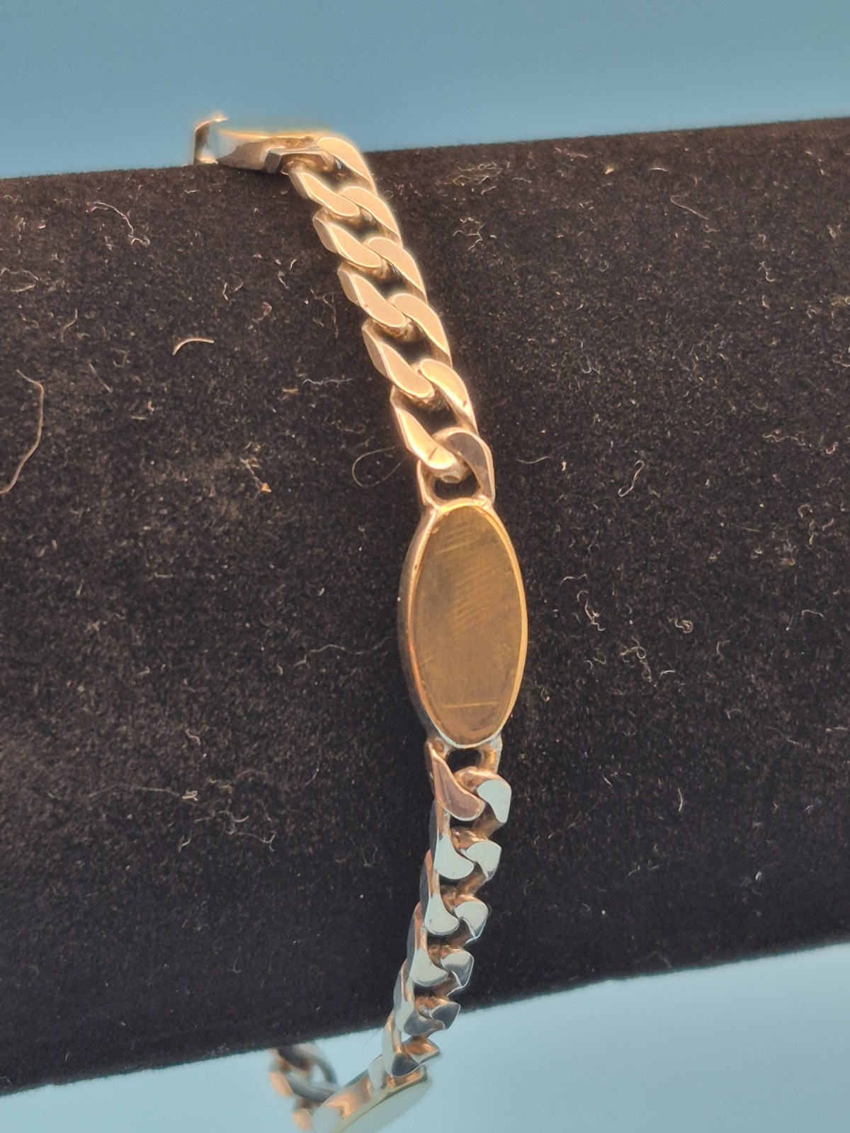 Paracci Two Tone Curb Link Bracelet .925 Sterling Silver And 18kt Yellow Gold
