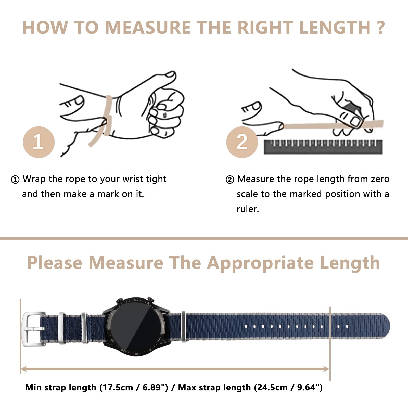 Watch Band for Lug Width 20mm/22mm Premium Ballistic Nylon, Comfortable and B…