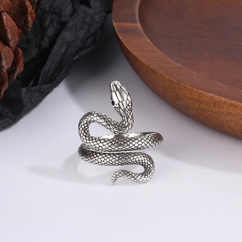 925 Sterling Silver Snake Ring Adjustable Vintage Women s Fine Jewelry Gift
