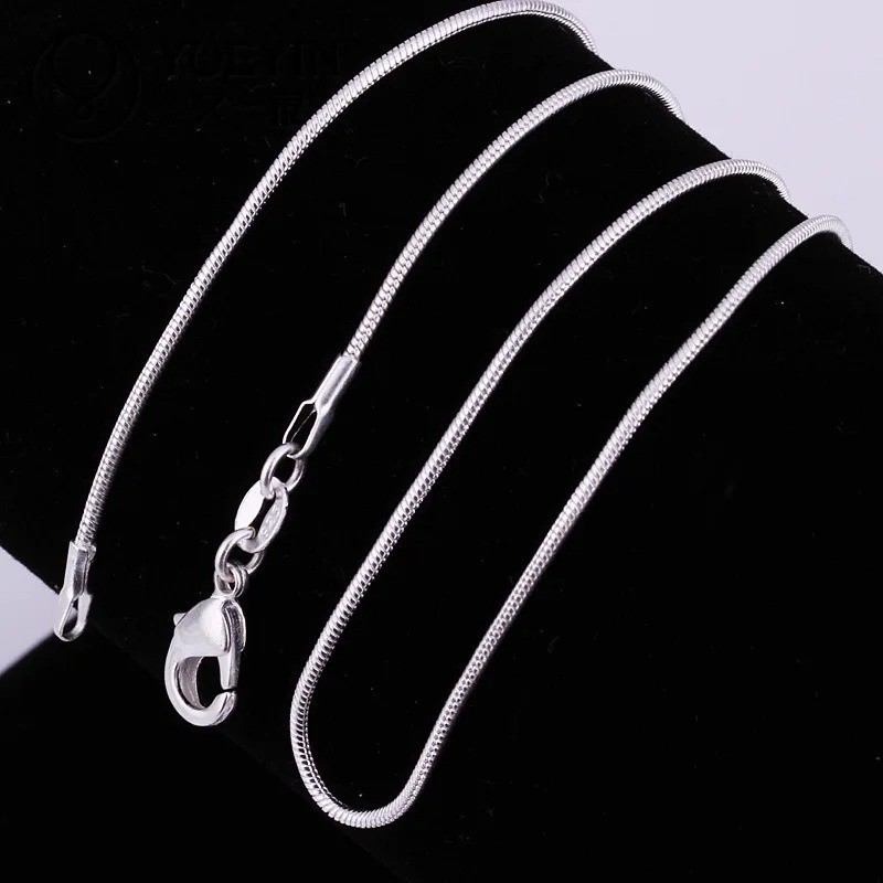 925 Sterling Silver Snake Chain Necklace High Quality For Men Women Jewelry