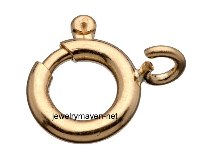 5mm STANDARD WEIGHT 10k Solid Yellow Gold Spring Ring Clasp OPEN Jump Italy
